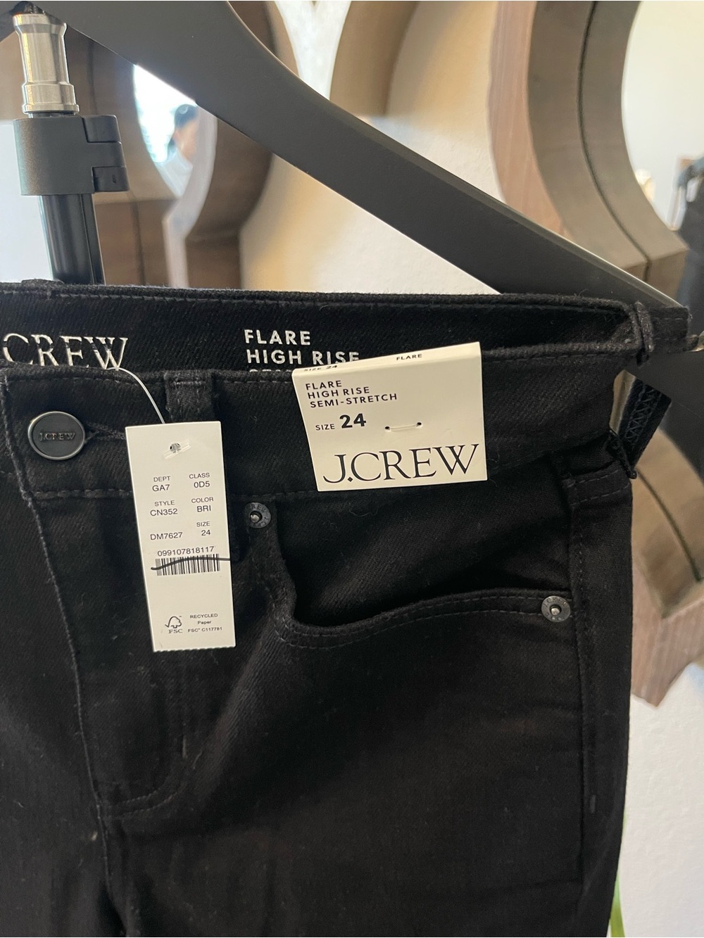 J. Crew NWT Black Vintage Flare High Rise Semi-Stretch Jeans - Picture 4 of 6